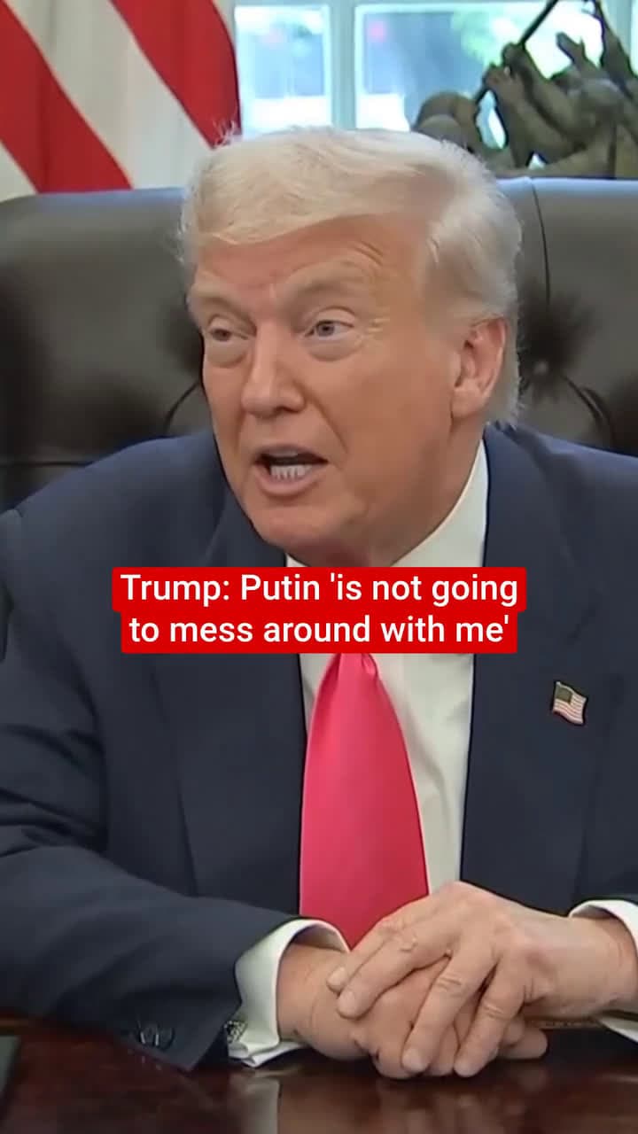 cover for President Donald Trump says Vladimir Putin 'is not going to mess around with me' during their meeting in Alaska over ending the Ukraine war.Click link in bio 🔗