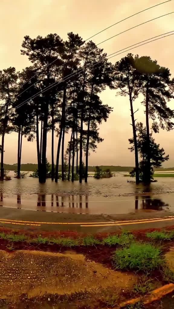 cover for Turf field floods into a lake after a sudden flash flood 😱 #flood #water #viral #nature
