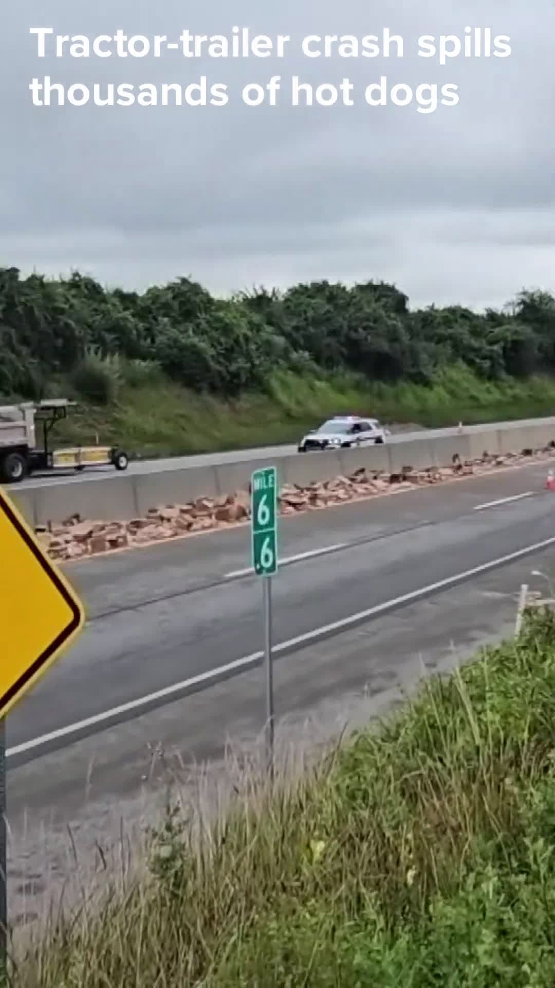 cover for Tractor-trailer crash spills thousands of hot dogs on Pennsylvania highway injuring 4