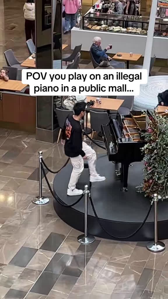 cover for Barricades around a public piano—can anyone just walk up and play? 🎹🤷‍♂️ #PublicPiano #StreetMusic #UrbanArt #CityLife #PlayIt