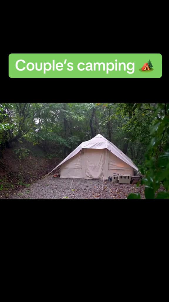 cover for Couple camping on a stormy day stuck in a tent listening to the rain all day. camping imme 84043 #shortvideos