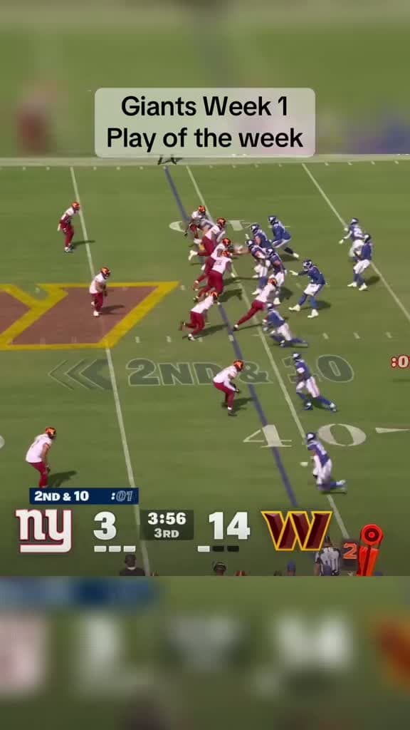 cover for Week 1 Giants' top play! Don’t miss this insane highlight 🔥 #GiantsFootball #NFLHighlights #NYGiants