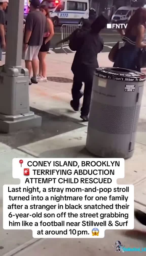 cover for CONEY ISLAND, BROOKLYN€ TERRIFYING ABDUCTION ATTEMPT CHILD RESCUEDLast night, a stray mom-and-pop stroll turned into a nightmare for one family after a stranger in black snatched their6-year-old son off the street grabbing him like a football near Stillwell & Surf at around 10 pm.