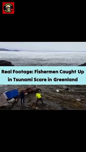cover for Fishermen in Greenland make a heart-stopping escape from a sudden tsunami after a massive landslide. 🌊 #Tsunami #Greenland #Survival #NaturalDisasters