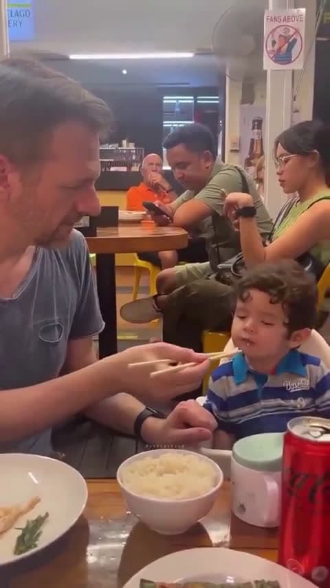 cover for Sleepy baby melts hearts falling asleep in dad’s hand 🥹 #adorable #fatherandson #sweetmoments