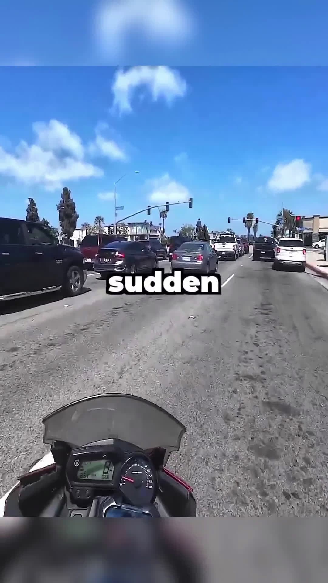 cover for Biker nearly runs into a group of people jaywalking 😱 @yamahaha4144 #bodycam 