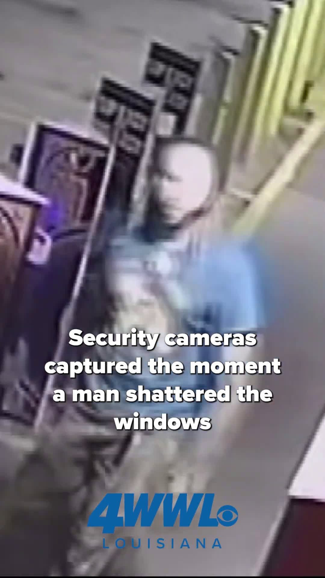 cover for Surveillance catches man smashing windows at Peewee's Crabcakes in New Orleans