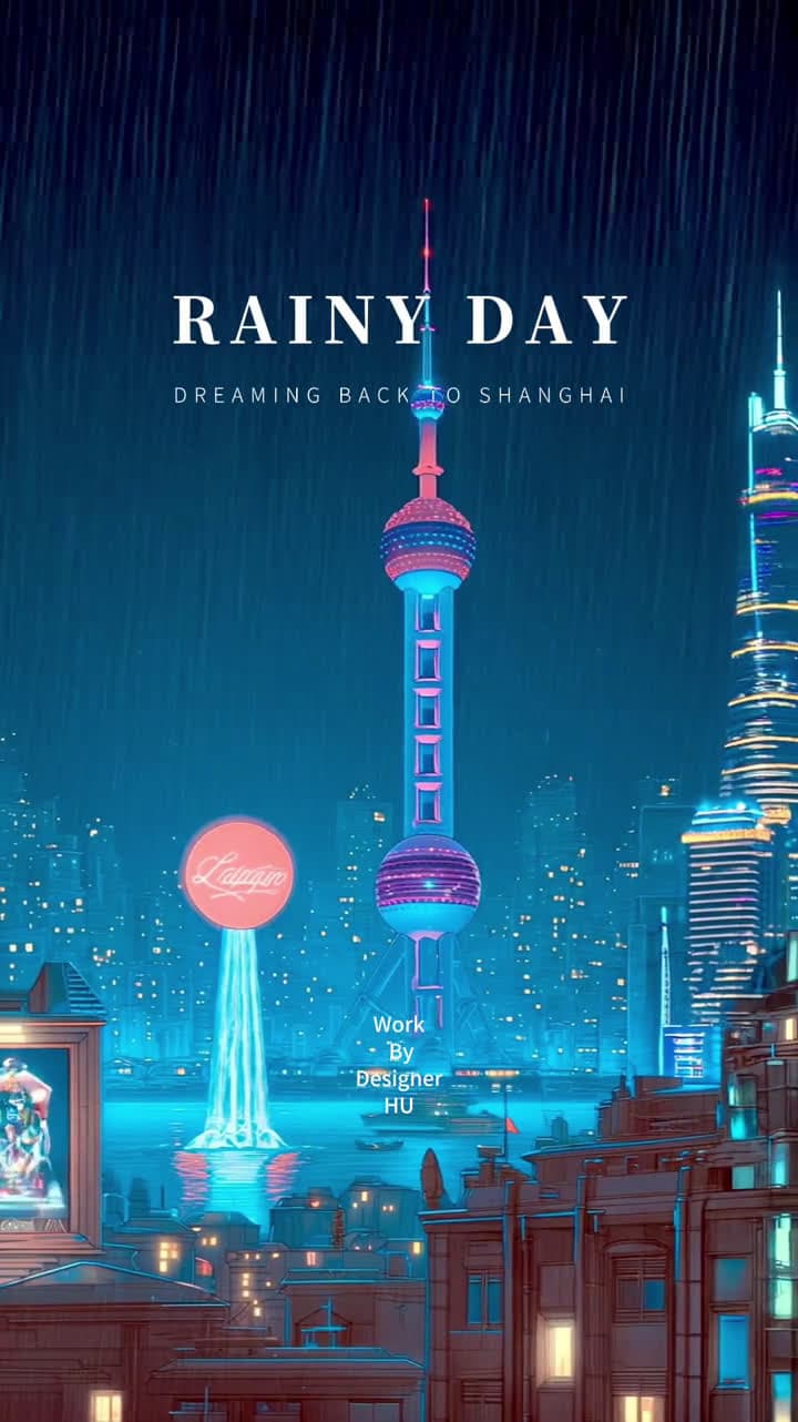 cover for AI video, Dive into the emotional world of Shanghai's night, a truly original and therapeutic journey. #Shanghai #Nightscape #Cure #EmotionalVibe #Original #AI