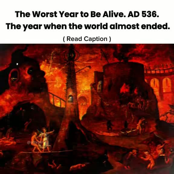 cover for 536 AD: The darkest year in history when the sun vanished and millions starved. What caused this global disaster? 🌑 #HistoryMystery #AncientDisasters #DarkHistory