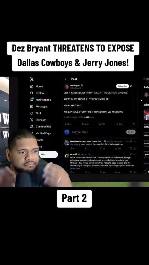 cover for Dez Bryant threatens to expose shocking Dallas Cowboys secrets! 👀 #DallasCowboys #NFLDrama #JerryJones