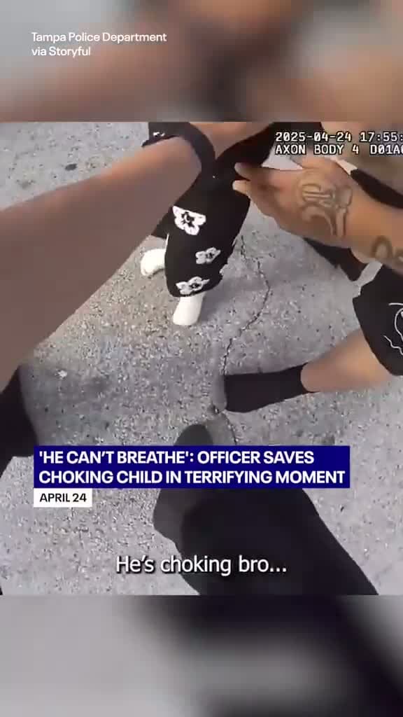 cover for Policemen helping a choking toddler captured on body camera footage.
