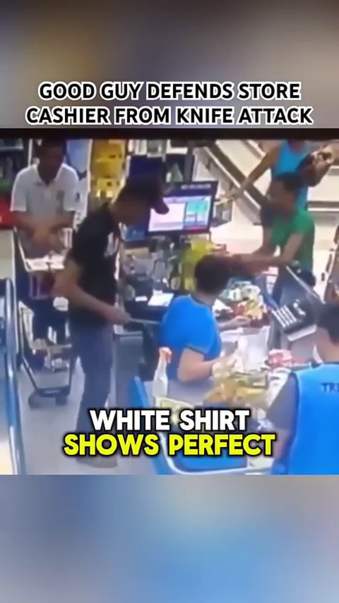 cover for Self-Defense: Good Guy Defends Store Cashier From Knife Attacks #viral 