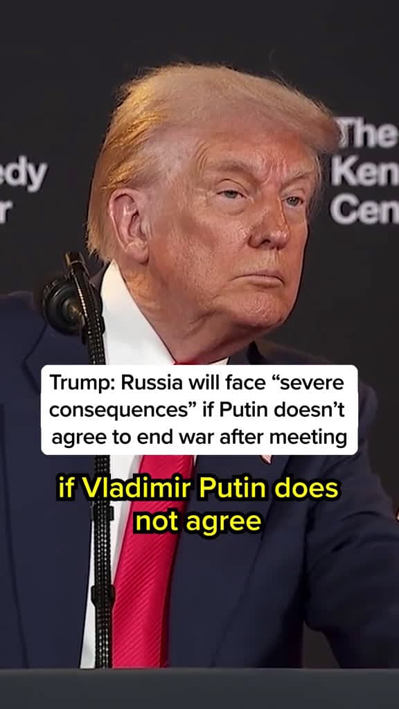 cover for President Trump stated that Russia will face "severe consequences" if Russian President Vladimir Putin does not agree to stop the war in Ukraine after Friday's meeting between the two world leaders. When asked if the consequenc...
