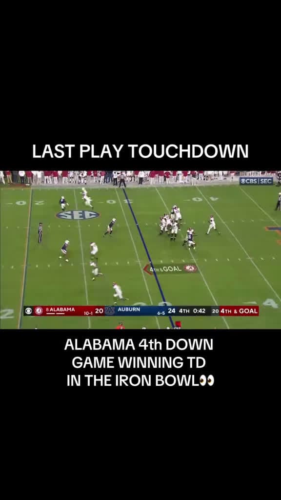 cover for What a finish! Alabama pulls off a nail-biter win in epic fashion 🔥 #Alabama #IronBowl #CollegeFootball #GameWinner #Nailbiter