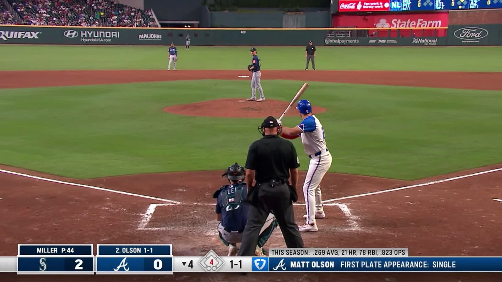 cover for Matt Olson crushes a 459 ft solo HR to slice the Mariners lead in half! ⚾🔥 #MLB #HomeRun #MattOlson #BaseballHighlights