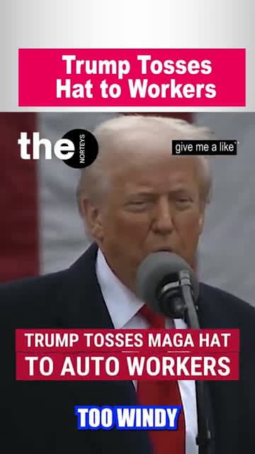 cover for Trump Tosses MAGA Hat to Workers