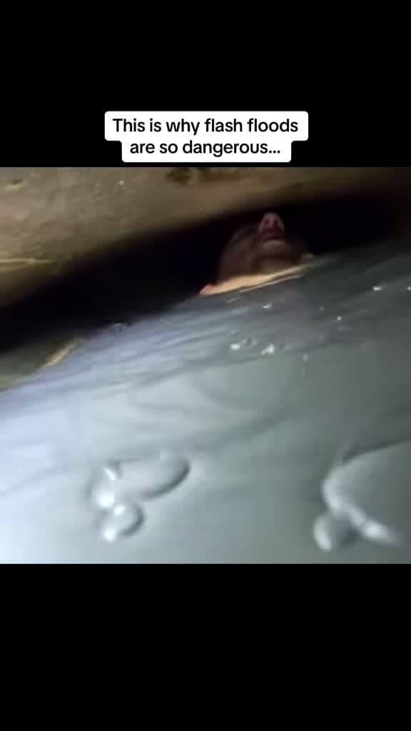 cover for Watch how dangerously fast flash floods can strike ⚡️🌊 #nature #flood #adrenaline #storm