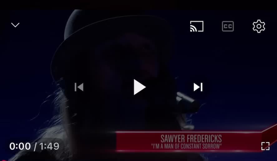 cover for Sawyer Fredericks singing on the voice in constant sorrow