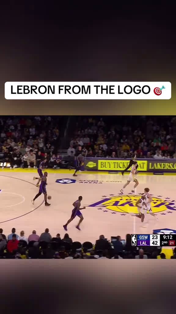 cover for LeBron James drains three straight 3s in 48 seconds, finishing the sequence from half court! 🏀🔥 #NBA #LeBronJames #Lakers #Basketball #Highlight
