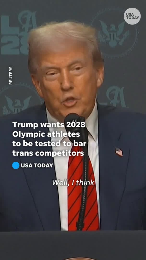 cover for Trump says 2028 Olympic athletes will be tested to block transgender competitors
