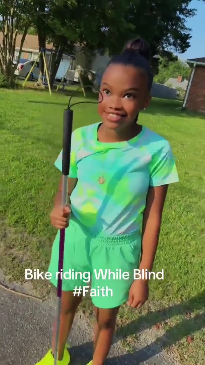 cover for Heartwarming moment: Blind girl gets her first bike ride! 💖🚲 #Inspiring #PureJoy