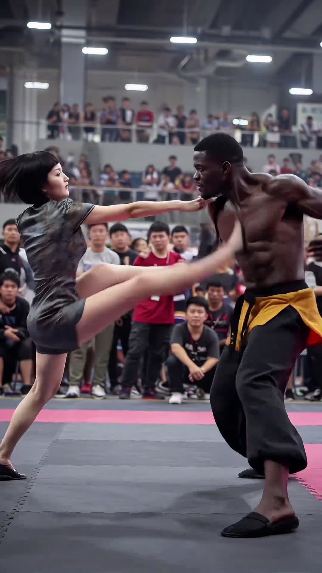 cover for AI generated: This beauty's kicks are insane! #KungFuGirl#MartialArts#AIArt#Fight#Trending