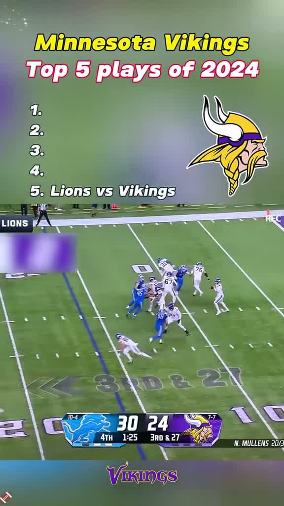 cover for Top 5 Minnesota Vikings plays of 2024! 🔥🏈 #Vikings #NFLHighlights #Football