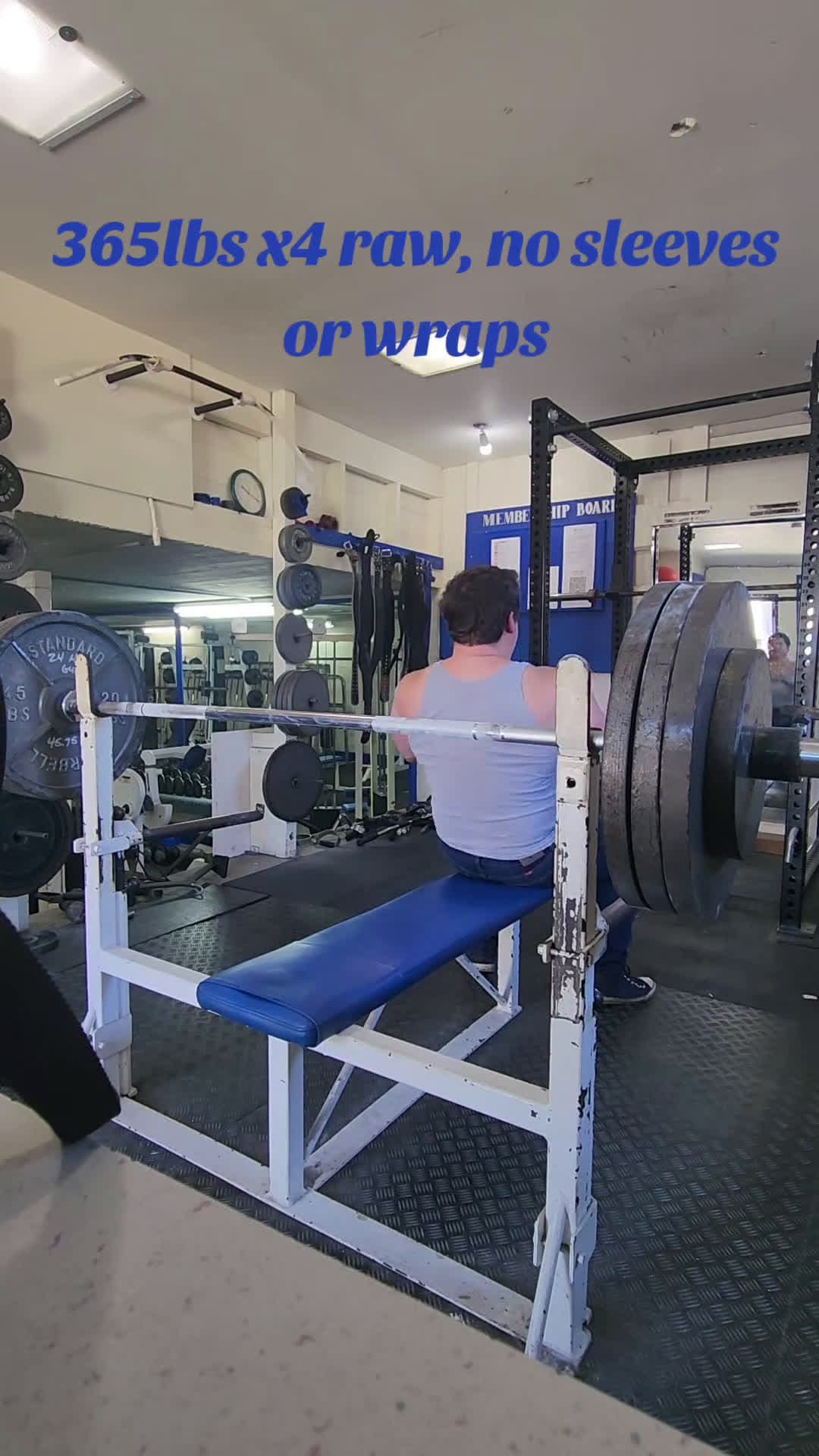 cover for 365 lbs x 4 raw bench press — pure power with perfect form 🏋️💪 #BenchPress #RawPower #StrengthTraining #Powerlifting