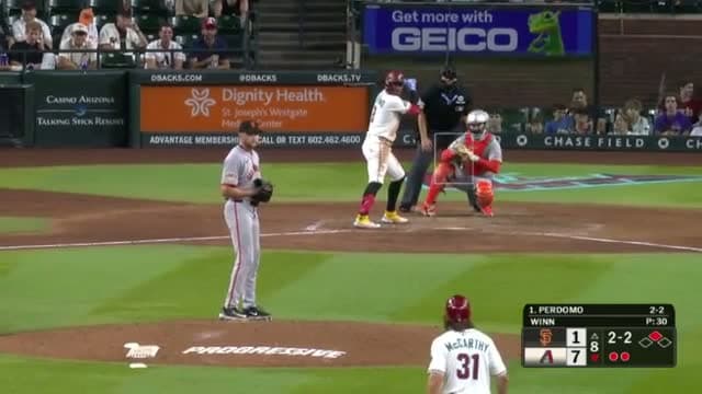 cover for Geraldo Perdomo crushes a shot into right center, pushing the Diamondbacks to an 8-1 lead! ⚾🔥 #MLB #Diamondbacks #BaseballHighlights
