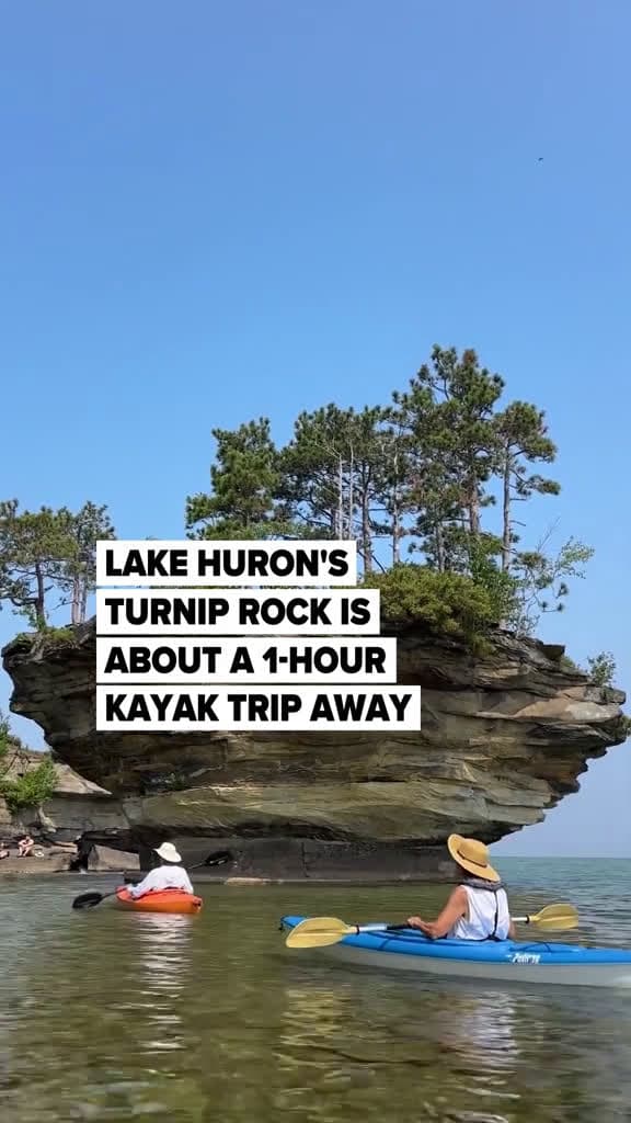 cover for If you're in Port Austin, MI, don’t miss the chance to kayak out to Turnip Rock. 4 hours is plenty of time to paddle out, swim in crystal-clear waters, snap some photos, and cruise back. Read more through the link in our bio. (...