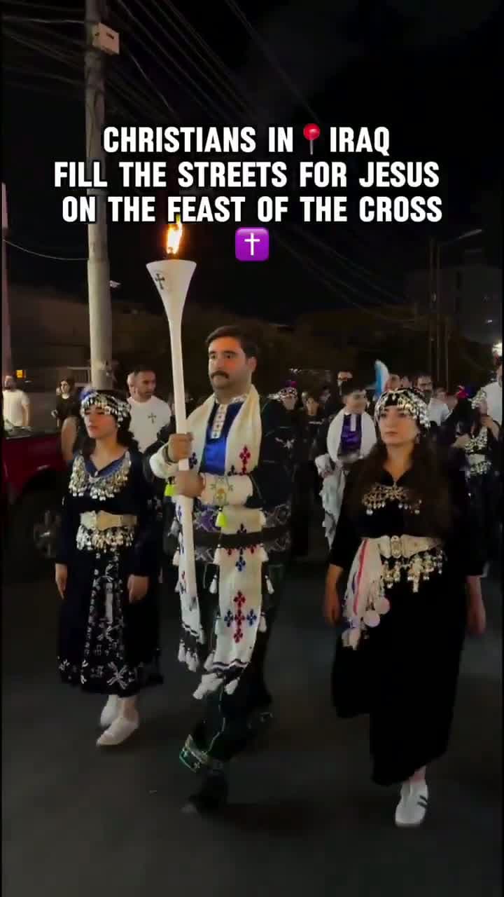 cover for Iraqi Christians joyfully celebrate the Feast of the Cross ✝️✨ #FeastOfTheCross #IraqiChristians #CulturalCelebration #Faith