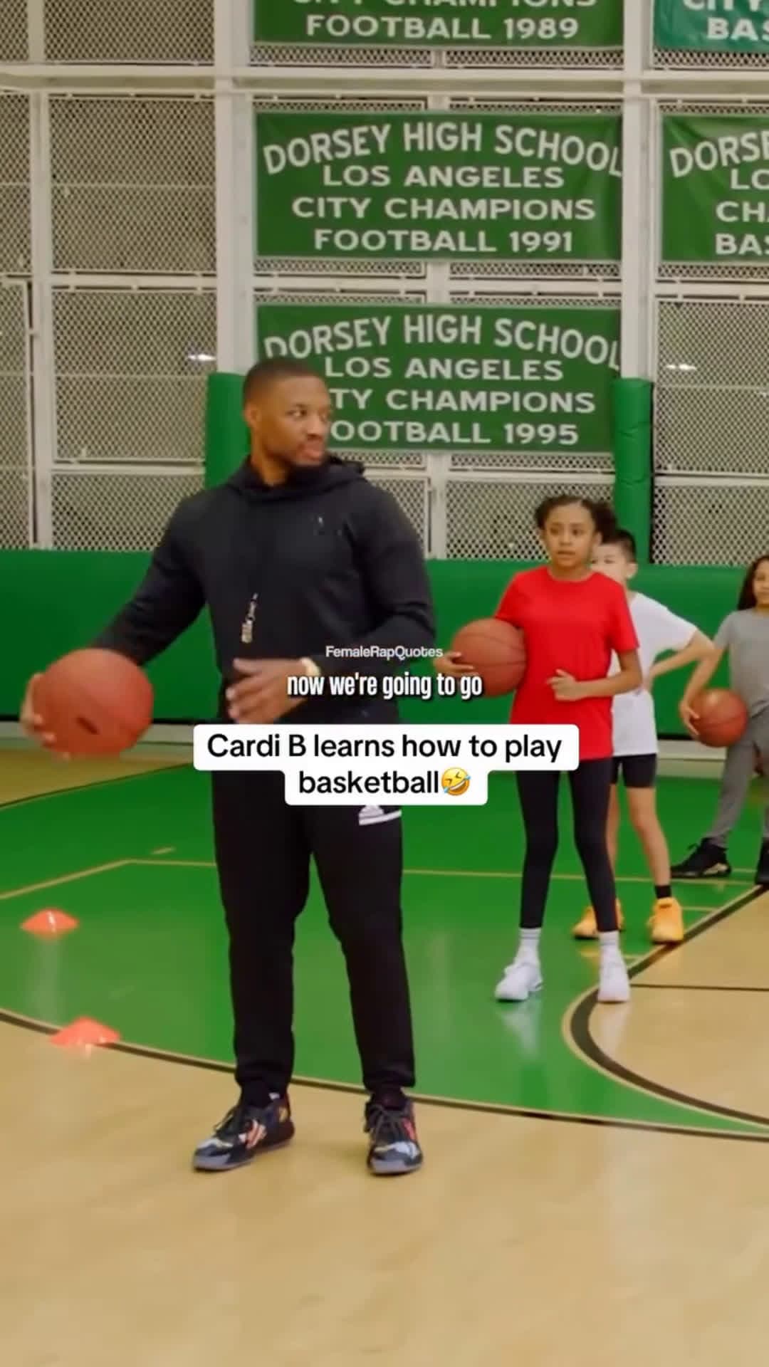 cover for Cardi B learns how to play basketball ⛹🏽‍♀️🤣 #fyp #foryoupage #crazy #world #foryourpage #explore #fight #funny #fightcam #viral #hood #explorepage #ko