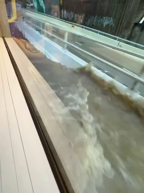 cover for Watching a bus power through floodwaters — water splashes everywhere! 🚍💦 #Flood #Bus #Viral