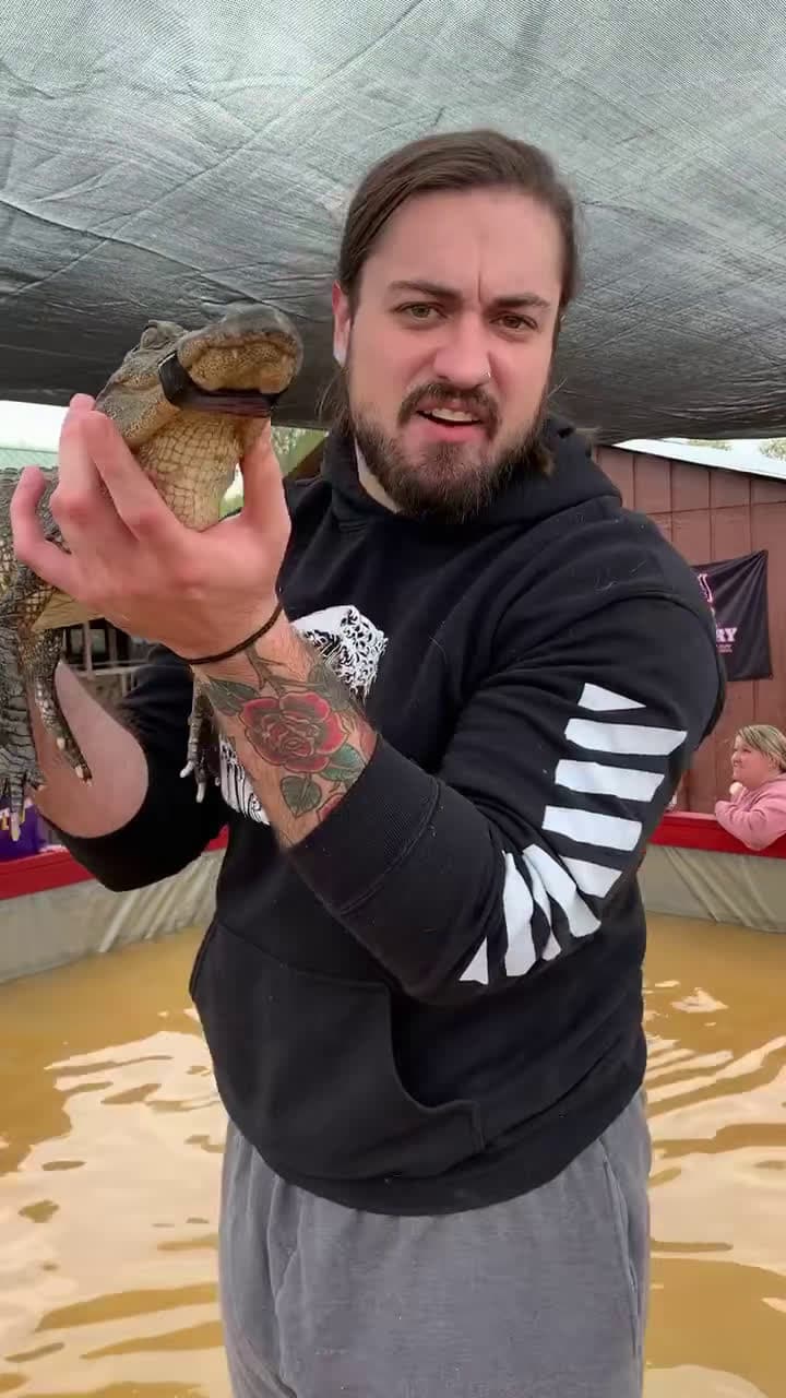 cover for Trying to make Steve Irwin proud #alligator #reptile #wildlife