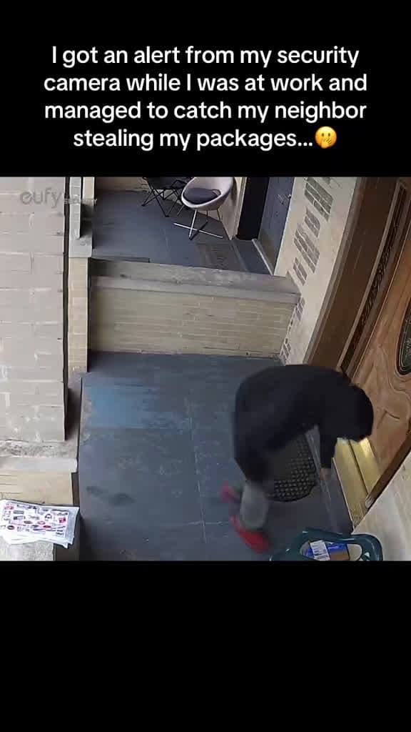 cover for Thief caught in the act by security camera! 🫢📦 #CaughtOnCam #SecurityCamera #PackageThief