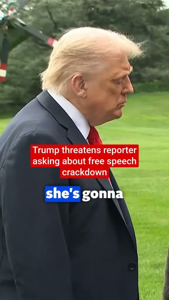cover for This is the moment that Donald Trump threatens an ABC reporter after they asked about free speech. Speaking with ABC News Chief Washington Correspondent Jonathan Karl on Tuesday (16 September), the president appeared to become ...