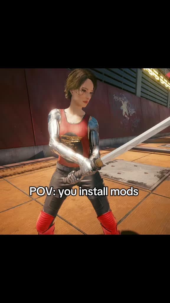 cover for Good grief, this Cyberpunk 2077 mod with cyber arms is next level! 🤯 #cyberpunk2077 #cyberpunk #modded #mods #cyberarms