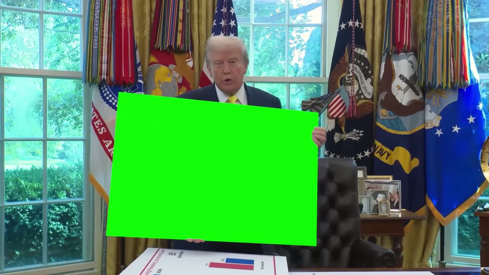 cover for Donald Trump unveiling "All New Numbers!" 📊🔥 #MemeTemplate #Trump #GreenScreen #Viral #Funny