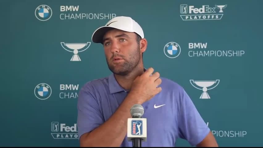 cover for Scottie Scheffler's hilarious reaction as the FedEx Cup title is on the line 😂🏆 #Golf #FedExCup #ScottieScheffler #GolfHumor