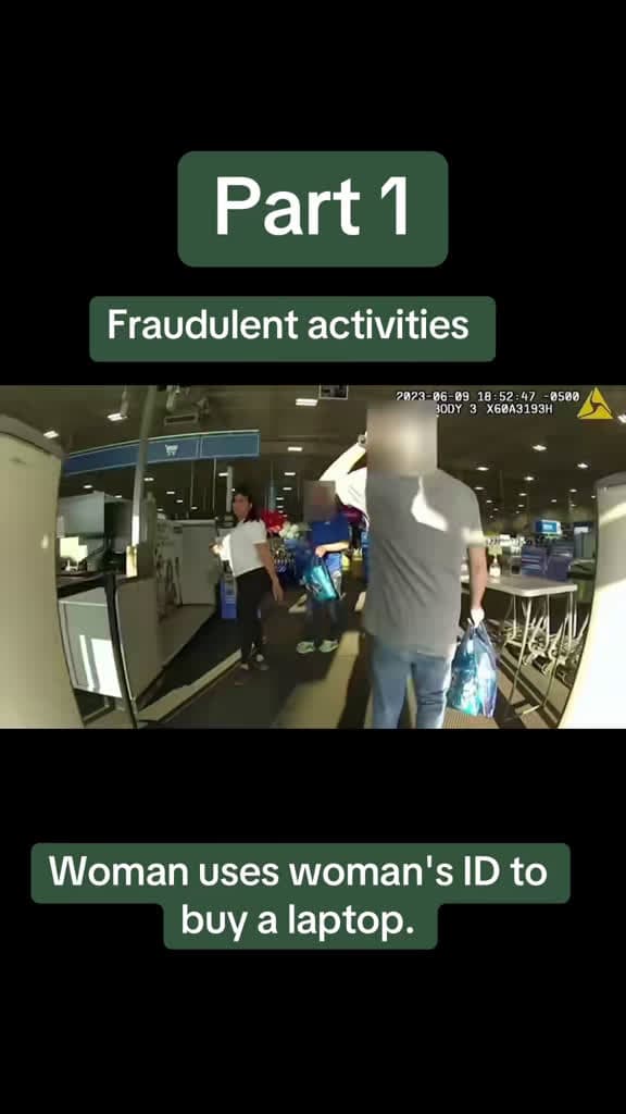 cover for Woman tries to buy a laptop using someone else’s ID—police step in fast! 👮‍♂️ #fraud #caught #policecam