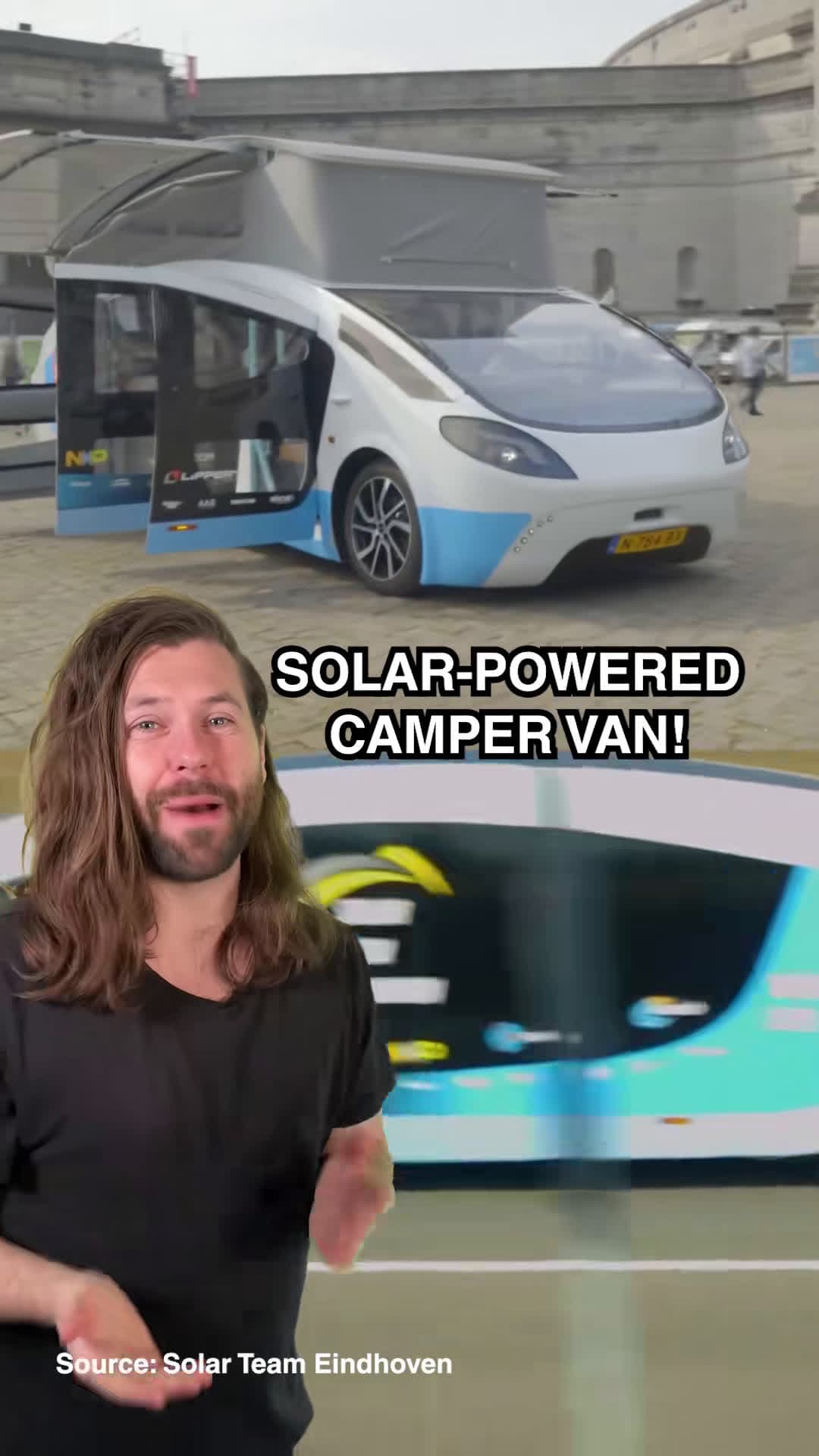cover for This is the world's first solar-powered camper van! #fyp #foryou #goodnews #sustainableliving #sustainability #offgrid #innovation
