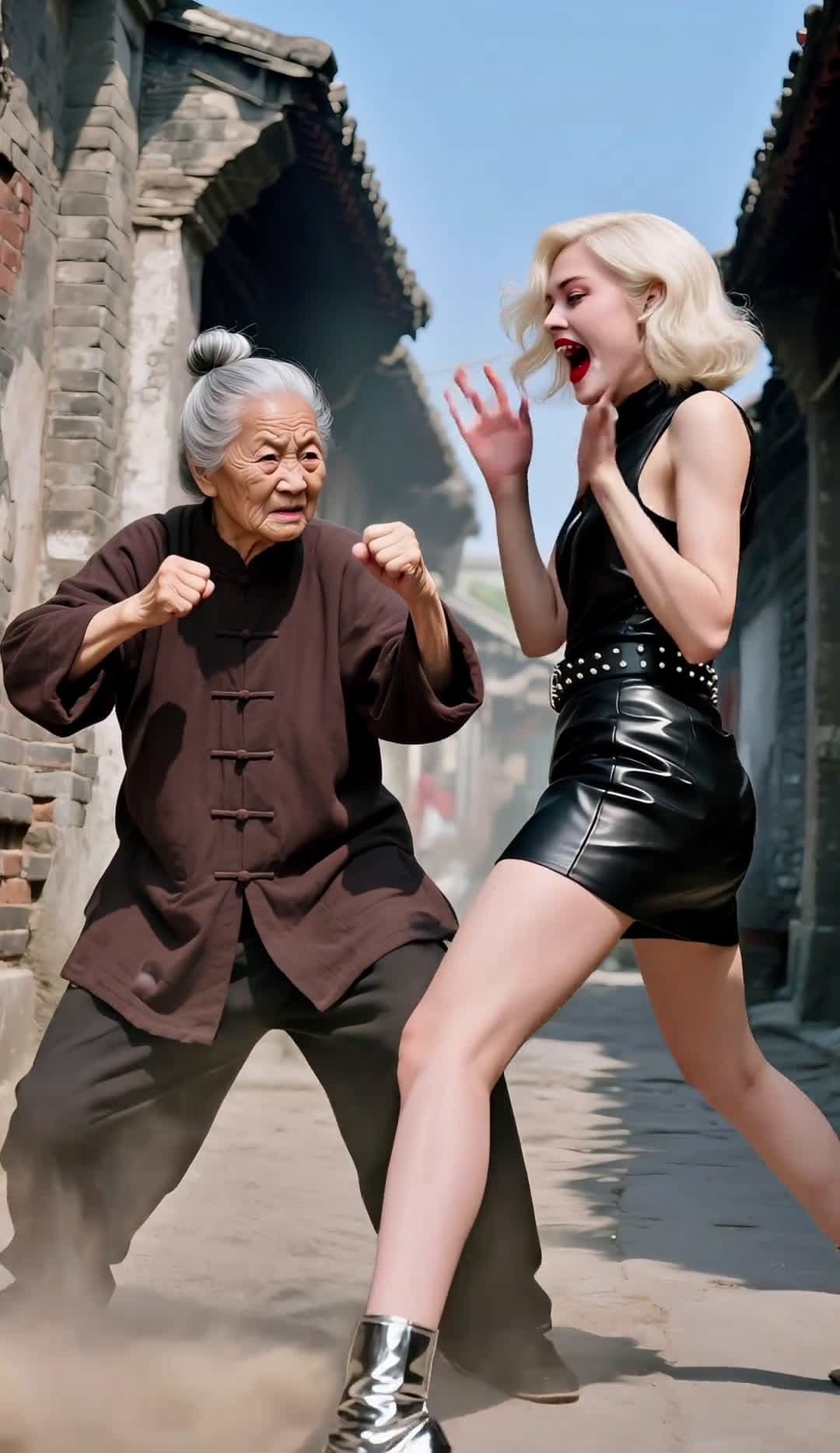 cover for AI Grandmother with insane kung fu moves you gotta see! #AIKungFu#MartialArtsWonder#ElderlyWarrior#ViralVideo#SkilledGrandma