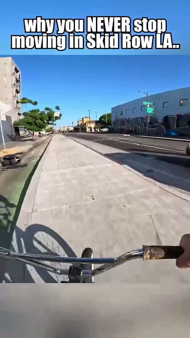 cover for This Is Why You NEVER Slow Down In Skid Row LA.. 😳 #la #losangeles #riding #bike #town #fyp #foryou #viral #viralvideo #trending 