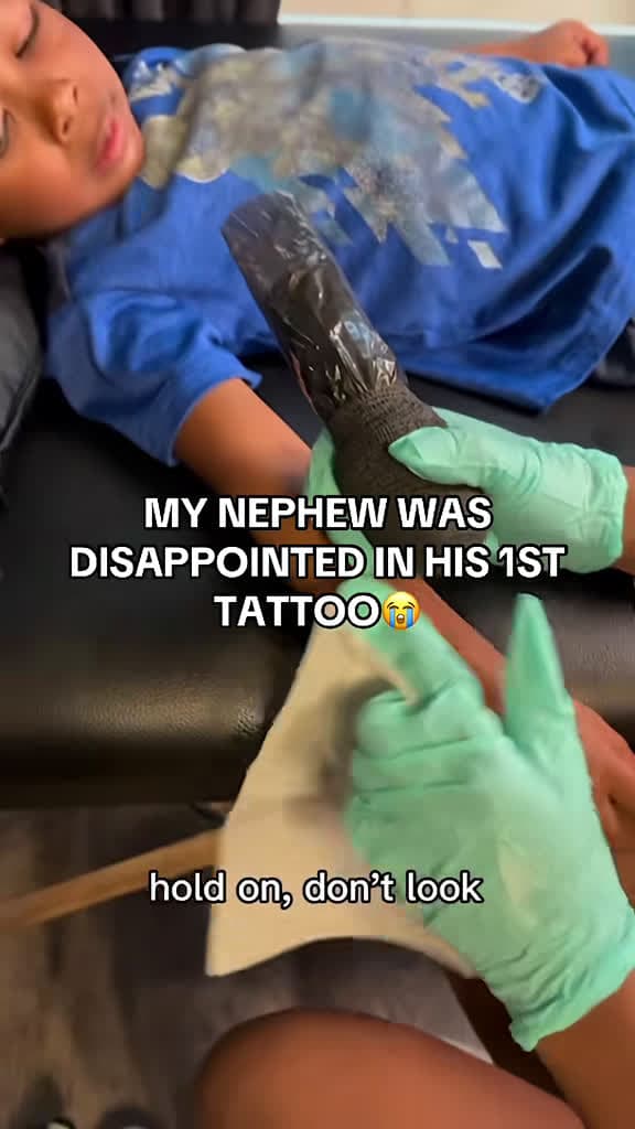 cover for When you expect a sick tattoo and leave with a surprise 😂 #TattooFail #KidsReactions