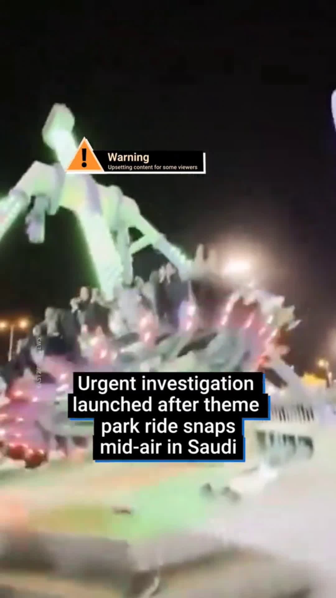 cover for Saudi authorities have launched an urgent investigation into the cause of the collapse of a theme park ride which injured 23 people, three of them critically.