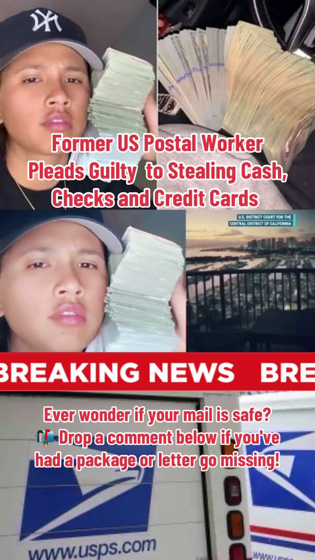 cover for Former California postal worker Mary Ann Magdamit is facing prison time after admitting to a three-year scheme of stealing checks, credit, and debit cards from the mail. Prosecutors say she used the stolen funds to buy luxury items and book international trips. 😲 #scam #theft #crime #california #postalworker #fraud