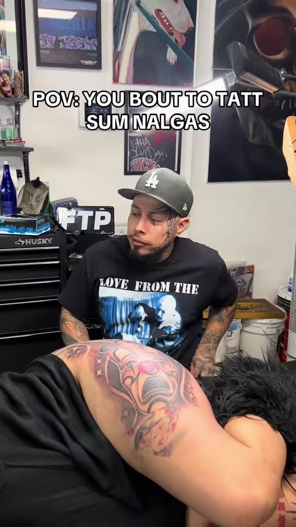 cover for Any other tattoo artists getting wild death threats like this? 😅 #tattooartist #viral #landmarktattoo #fyp