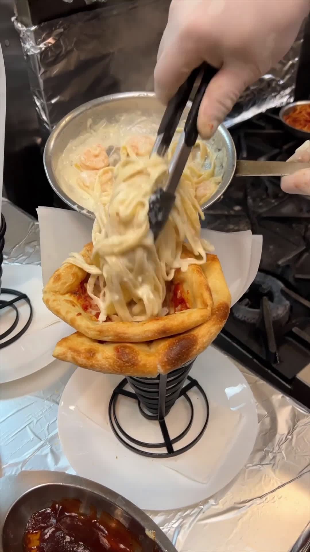 cover for Trying A Pizza Cone Filled With Pasta