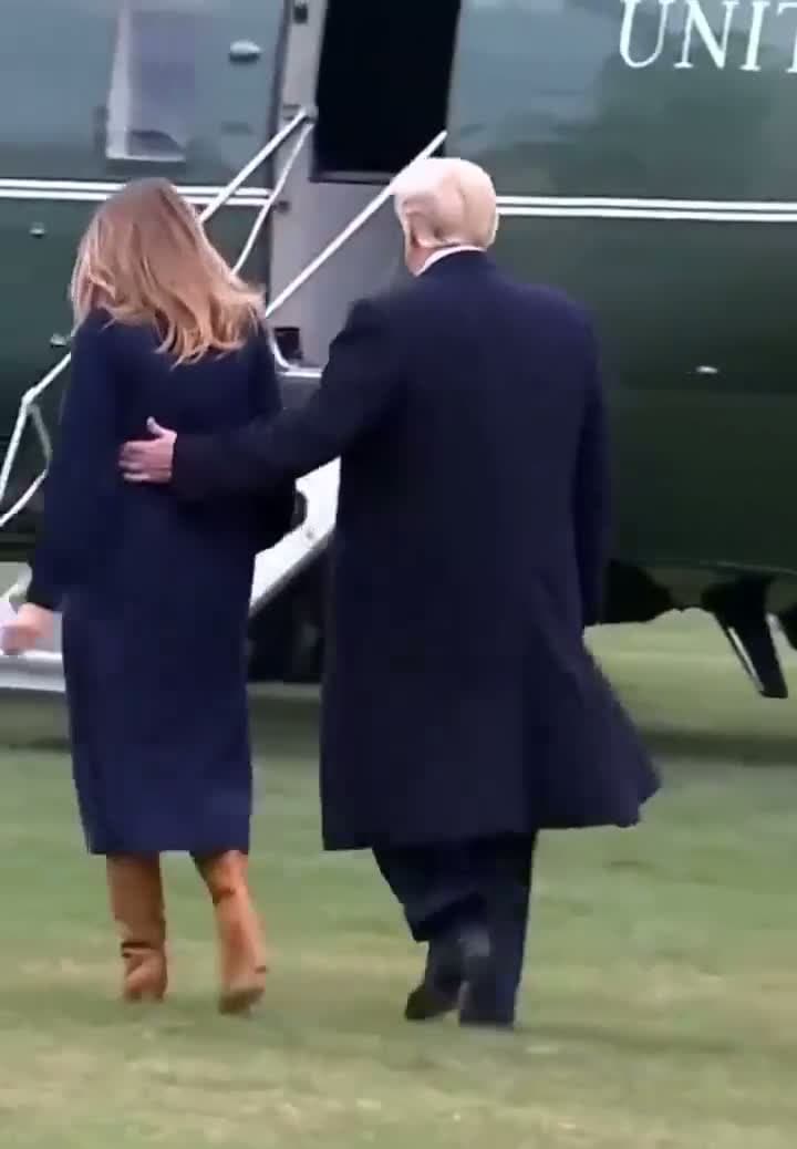 cover for President Trump caught Melania when she tripped and she thanked him beautifully