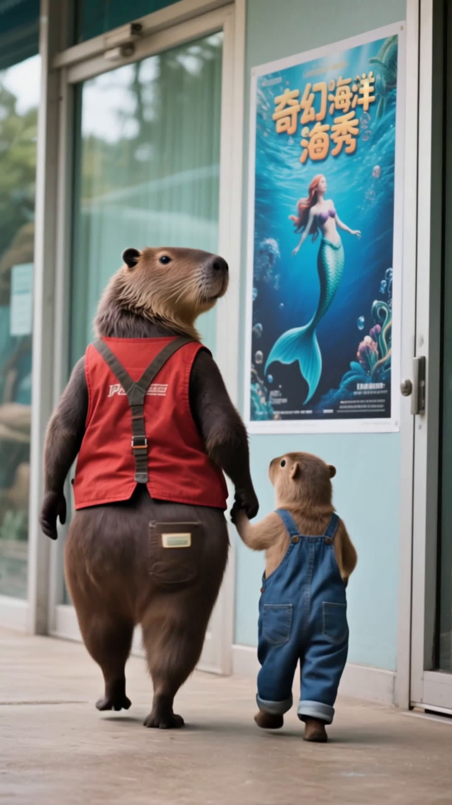 cover for AI-generated Capybara saving Mermaid🦫⚓ #ai#capybara#drama